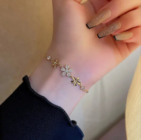 BloomCharm Personalized Flower Bracelet for Women