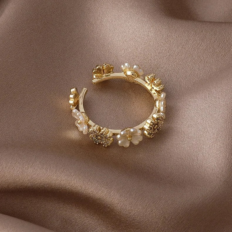 Shell Flower Opening Ring